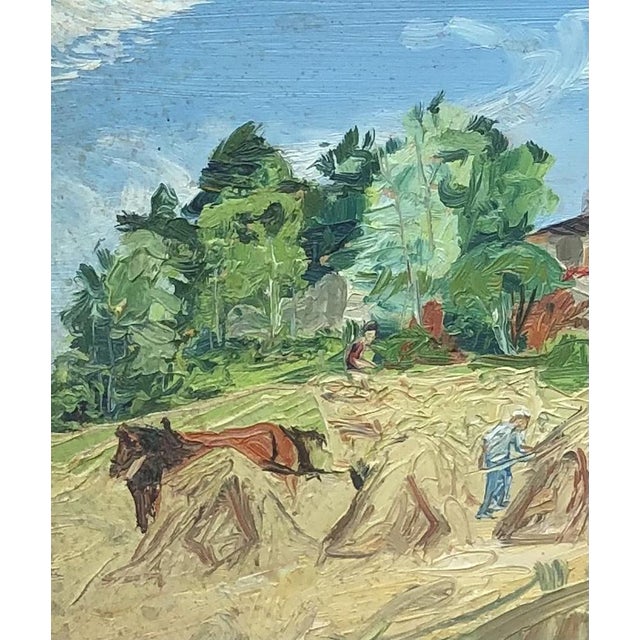 I. G., Paysans au champ, 1955, Oil on Wood, Framed For Sale - Image 6 of 10