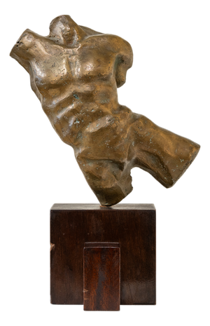 Spanish School Artist, Sculpture of a Male Torso, 20th Century, Bronze