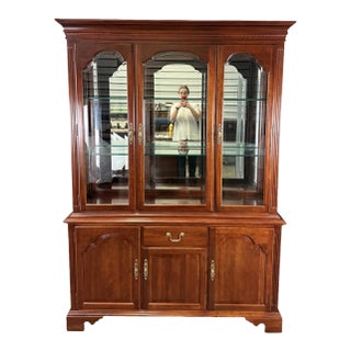 Vintage Ethan Allen Georgian Court Solid Cherry China Cabinet or Buffet For Sale
