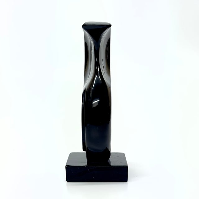 Abstract 1980s "La Flama" Black Marble Table Sculpture by Leonard Nierman For Sale - Image 3 of 8