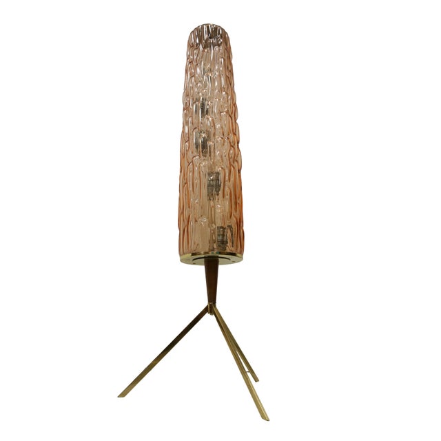 Brass and Glass Tripod Floor Lamp by Rupert Nikoll, 1960s For Sale - Image 11 of 11