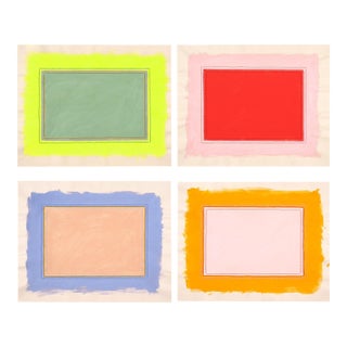 Contemporary Bright Color Field Art Prints, 30 X 38 Unframed Prints, Set of 4 For Sale