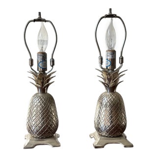 Vintage Petite Pineapple Lamps - A Pair For Sale