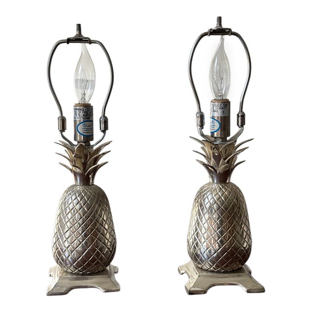 Vintage Petite Pineapple Lamps - A Pair For Sale