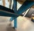 19thc Scrub Top Blue Painted Trestle Table For Sale - Image 9 of 9