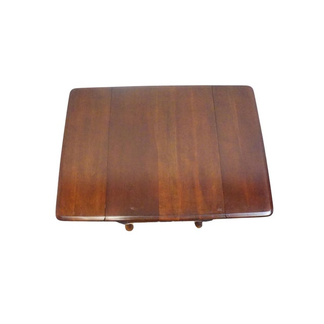 Cresent Furniture Solid Cherry Traditional Style 36" Pembroke Drop Leaf Accent End Table 1338 For Sale - Image 15 of 16
