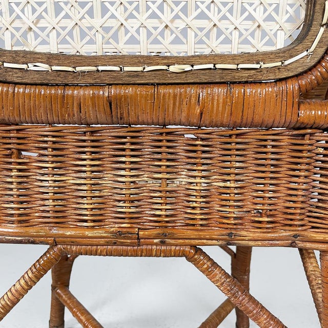 Italian Mid-Century Modern Chairs in Rattan and Straw, 1960s, Set of 2 For Sale - Image 16 of 18