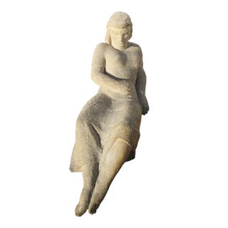 Berta Margoulies MCM Concrete Sculpture of Reclining Woman For Sale