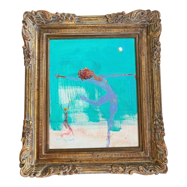 "Moon Dance Azul", Original Painting by Alvin Carl Hollingsworth, 1980 For Sale