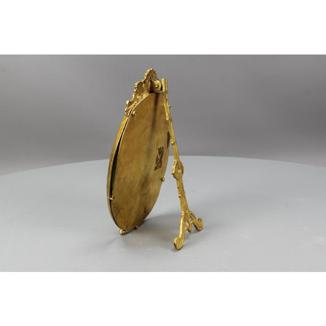 French Louis XVI Bronze Oval Desktop Picture Frame, 1900s For Sale - Image 11 of 18