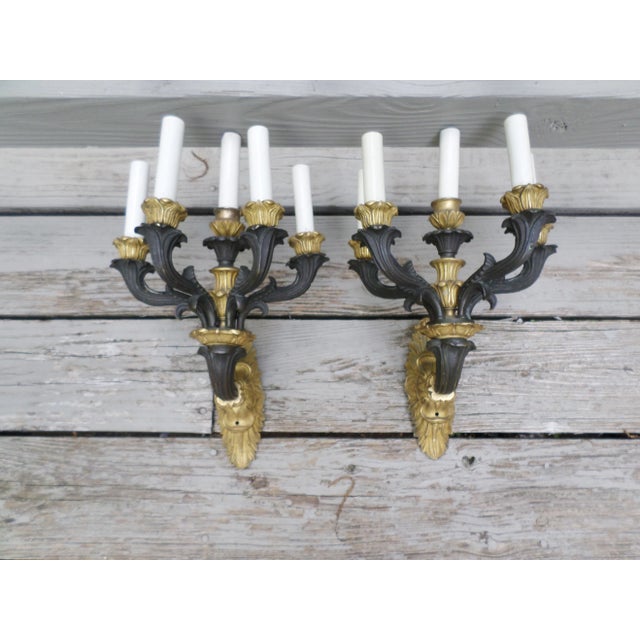 French Gilt Bronze Sconces - a Pair For Sale - Image 13 of 13