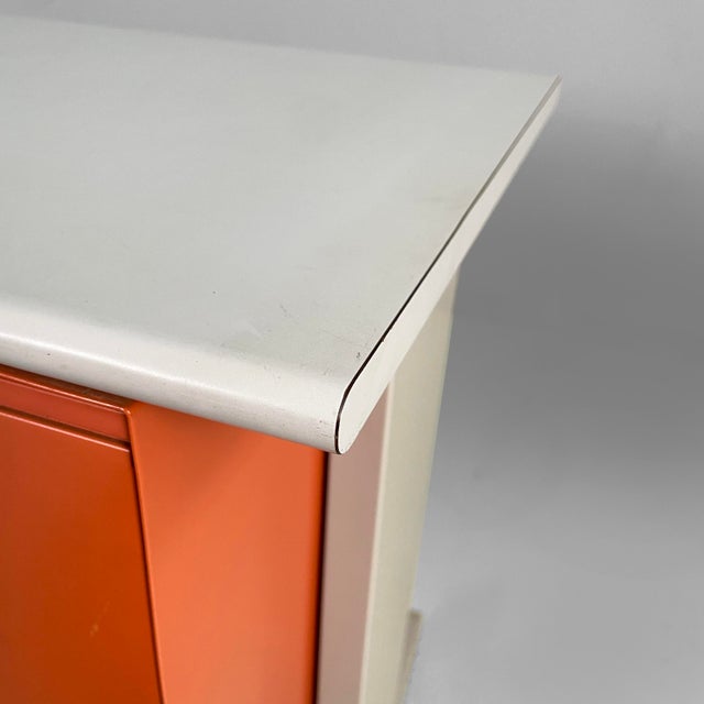 Metal Italian Orange Metal Sideboard by Ettore Sottsass for Olivetti, 1970s For Sale - Image 7 of 18