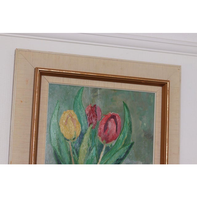 Gustaf Börtner, Tulips and Fruit, 1950s, Oil on Panel, Framed For Sale - Image 11 of 18