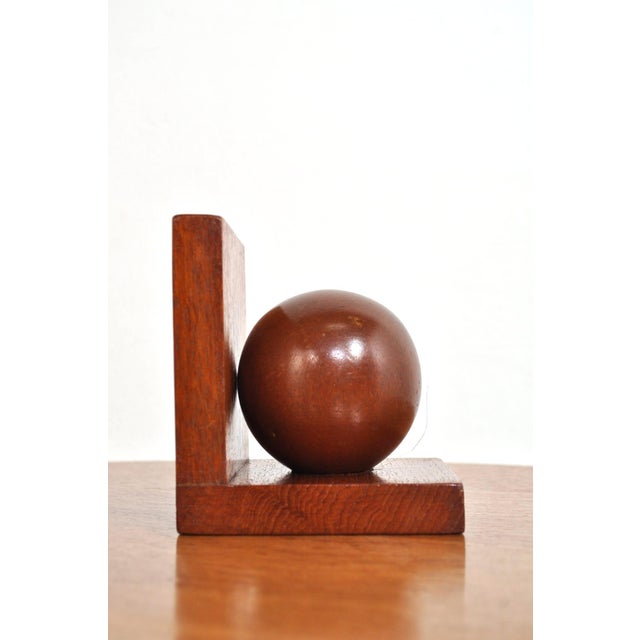Art Deco Oak Bookends, 1930s, Set of 2 For Sale - Image 3 of 9