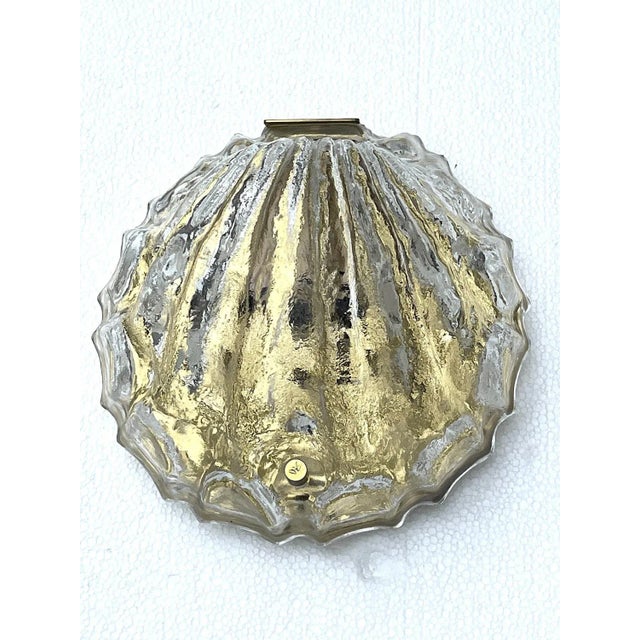 Murano Glass Shell Wall Lamp from Limburg, 1960s, in Very Good conditions. Designed 1960 to 1969 This piece has an...