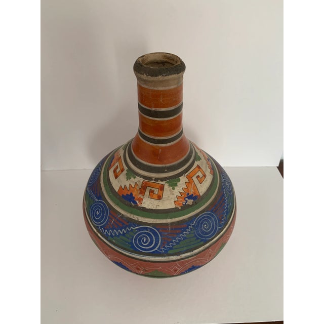 Sculpture Materials Hand-Painted Mexican Stem Vessel For Sale - Image 7 of 7