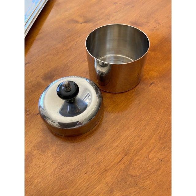 Cristofle-Style 1930s Italian Moderne Silver Plate Coffee Set With Tray, Creamer and Sugar Bowl - 4 Pieces For Sale - Image 4 of 10