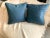 1990s Pair Vintage Lauren Ralph Lauren Decorative Pillow Landing Damask Blue Scroll Design 18” X 18” For Sale - Image 5 of 12