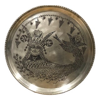 Solid Copper Hand Carved Mythological Wall Art For Sale