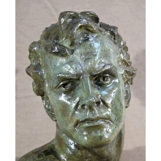 Olive A.Ouline, Jean Mermoz, Early 20th Century, Bronze For Sale - Image 8 of 18