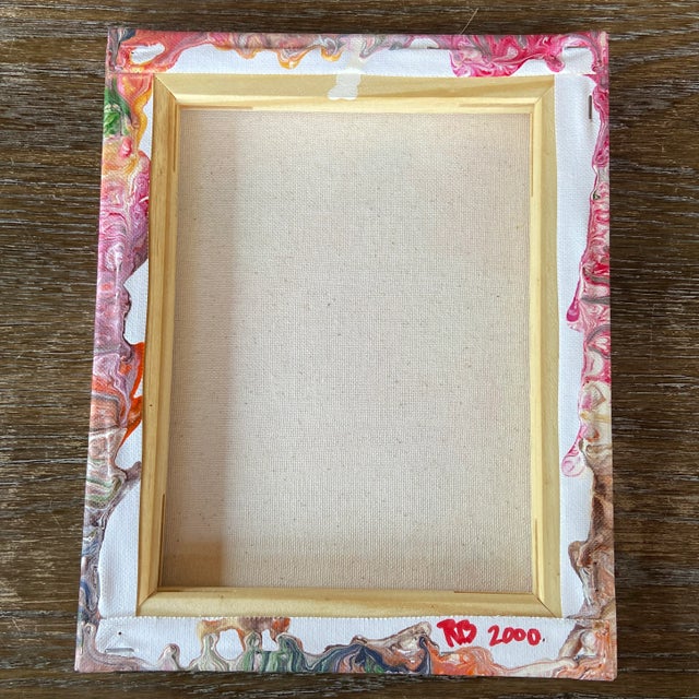 2000 - 2009 Vintage Abstract Marbleized Original Painting Signed For Sale - Image 5 of 6