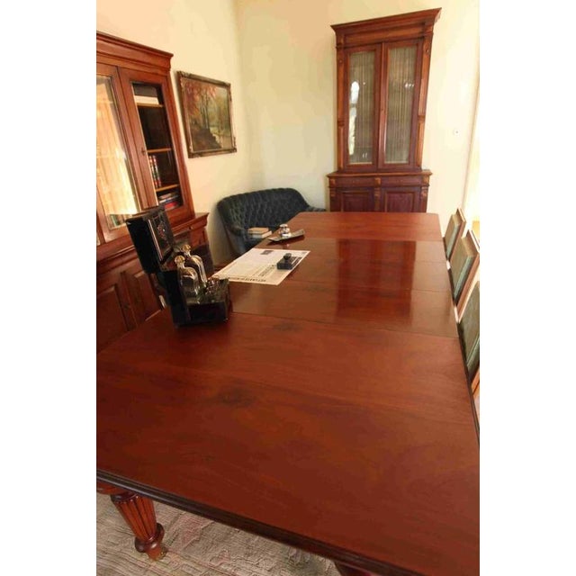 Brown Large Mahogany Dining Table For Sale - Image 8 of 13