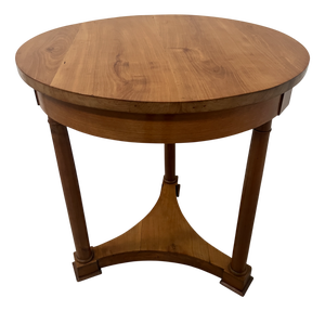 Empire-Style Round Cherrywood Side Table, 19th Century