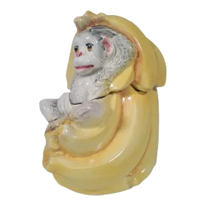1970's Hand Painted Italian Monkey and Banana Cookie Jar