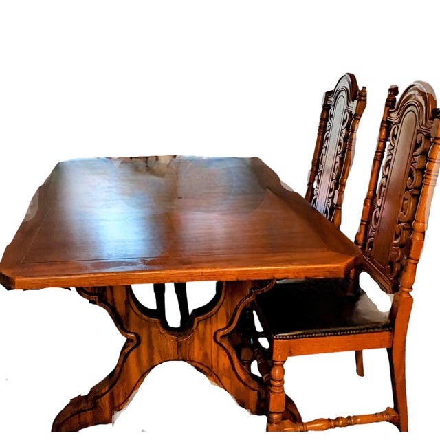 Spanish Henry Link Majorca Spanish Style Lyew Leg Refectory Table For Sale - Image 3 of 4