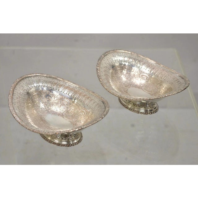 Vintage Ellis Barker Silver Plated Copper Small Pedestal Dish Trinket Bowl For Sale In Philadelphia - Image 6 of 9