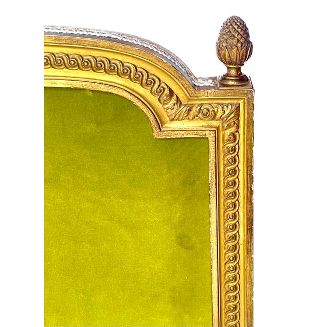Antique Giltwood Floral &Velvet Fireplace Screen For Sale - Image 12 of 12
