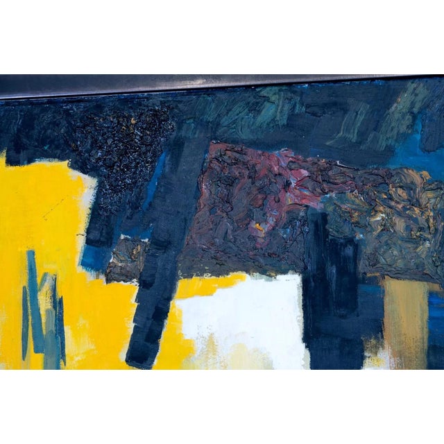 Mid 20th Century Juozas Bagdonas Signed Modern Abstract Expressionist Oil Painting Canvas 1962 For Sale - Image 5 of 8