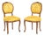 Louis XV Style Yellow Satin Walnut Chairs, Pair For Sale