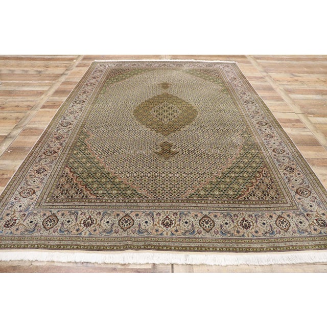 Textile Vintage Persian Mahi Tabriz Rug - 06'07 X 09'10 For Sale - Image 7 of 9