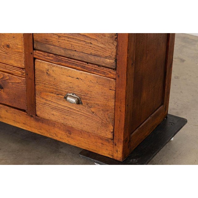 19th Century French Oak and Pine Drapers Counter, 1890 For Sale - Image 8 of 17