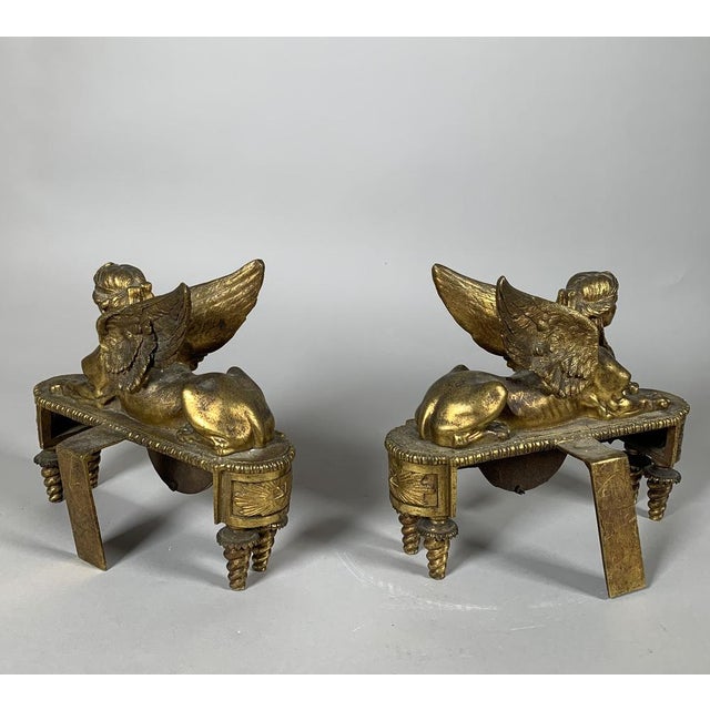 Andirons with Sphinxes from Thomire, 1790, Set of 2 For Sale - Image 6 of 10
