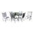Janus Et Cie Amalfi Outdoor Dining Table & 6 Chairs with White Cushions For Sale