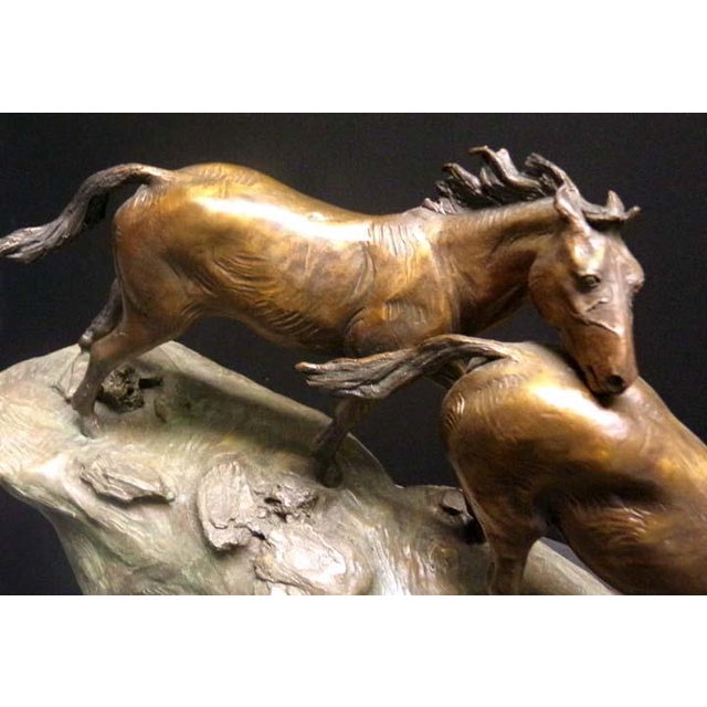 Bronze Don Hunt "Running Horses" Original Bronze Sculpture Beautiful Art Rare! Obo For Sale - Image 8 of 9