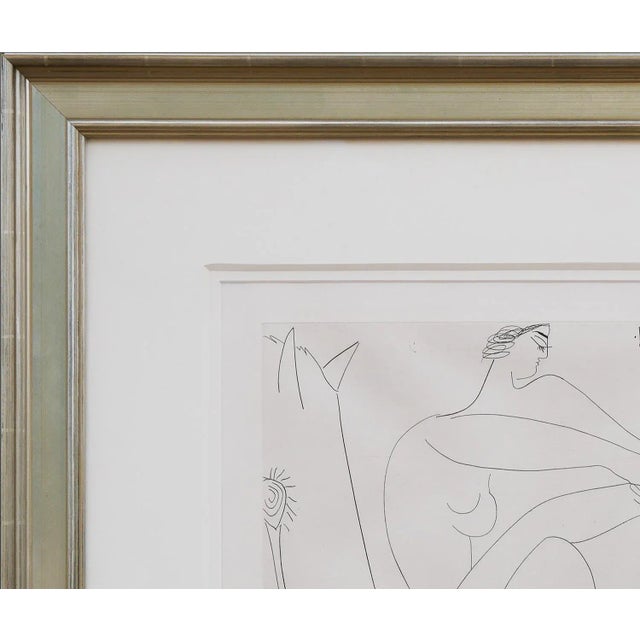 Modern 1971 Modern Cubist Contour Line Etching of a Dressing Circus Ballerina Edition 42/50 by Pablo Picasso For Sale - Image 3 of 13