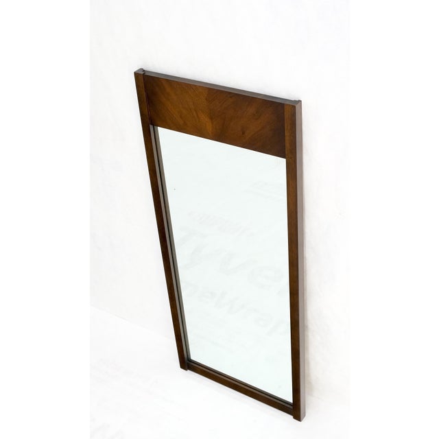 Mid-Century Modern Mid-Century Modern Walnut Hanging Wall Mirror For Sale - Image 3 of 9