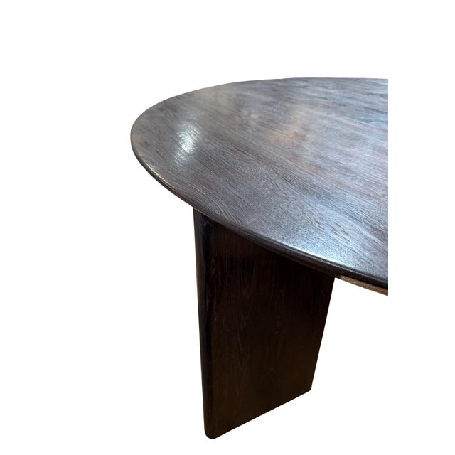 Large Teak Wood Table, Espresso Finish, Modern Organic For Sale - Image 6 of 6