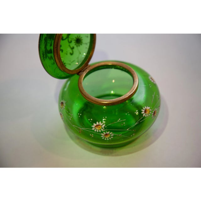 19th Century Moser Style Jar With Hinged Lid For Sale - Image 4 of 7