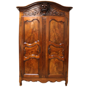 18th Century Luigi XV Wardrobe in Walnut and Cherry