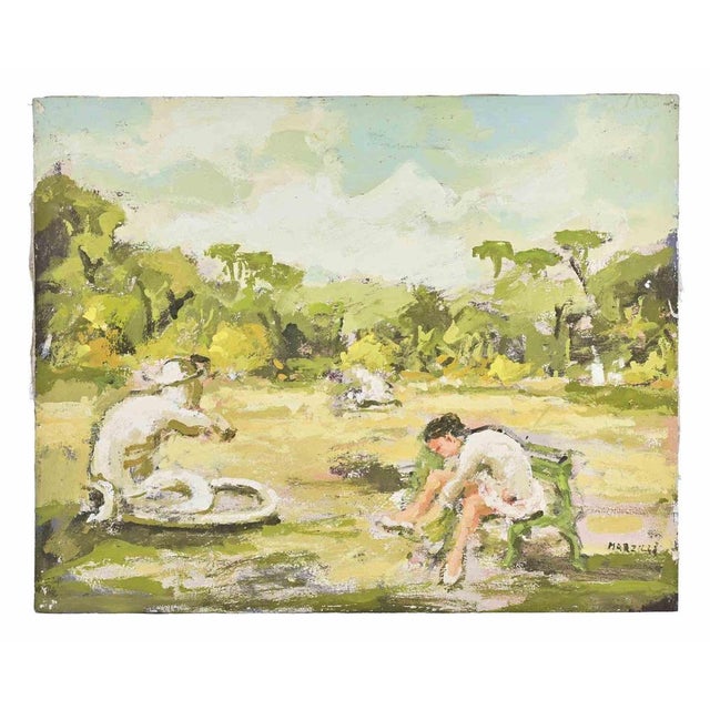 Oil on canvas realized by Franco Marzilli (1934-2010) in 1970s. Hand signed lower right. Very good condition. Franco...