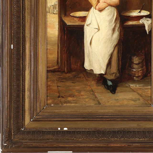 John Pettie, A Victorian Maid, 1800s, Oil Painting on Canvas For Sale - Image 4 of 8