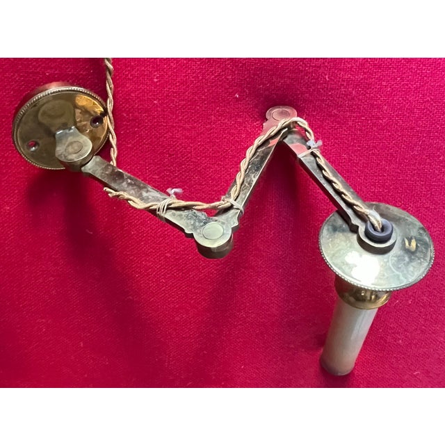 Brass Swing Arm Library Wall Light Sconce Lamp For Sale - Image 14 of 17