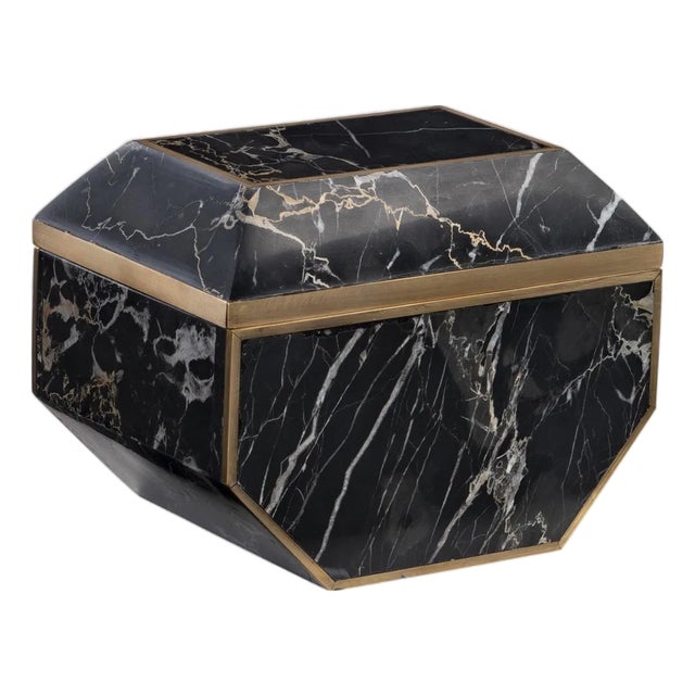 Maitland-Smith Small Brass And Golden Portoro Box For Sale