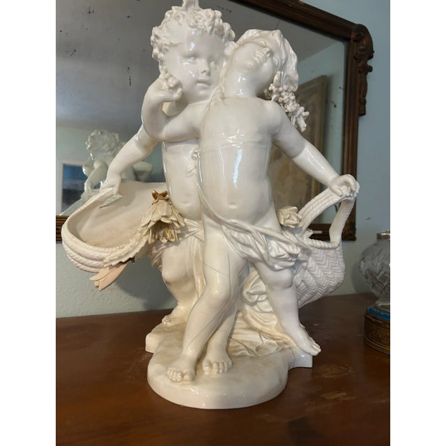 Early 19th Century Antique Sevres Vieux Paris Putti Statue For Sale - Image 9 of 10