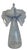 21 In. Tall Art Glass Clear Fluted Confetti Blue Speckled Flower Shaped Vase For Sale - Image 14 of 17