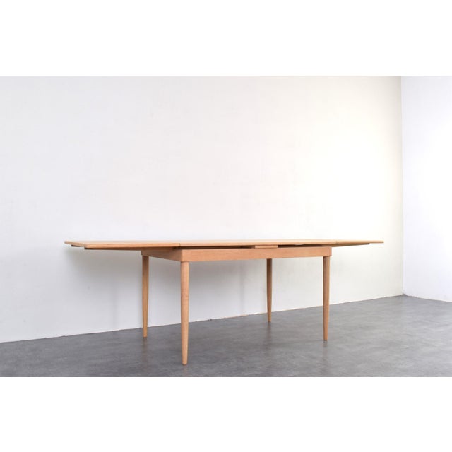 Tan Mid-Century Danish Oak Extendable Dining Table, 1960s For Sale - Image 8 of 16